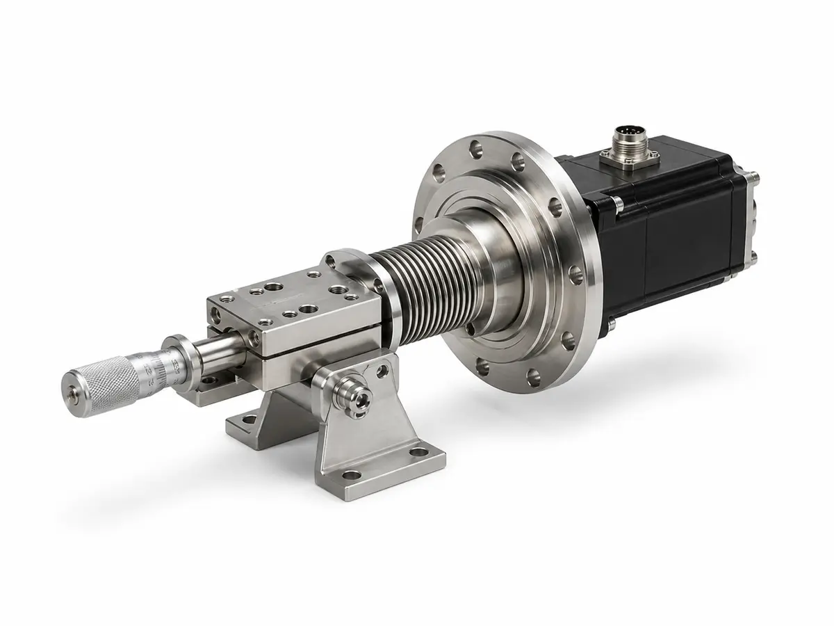 Motorised linear and rotary vacuum feedthrough