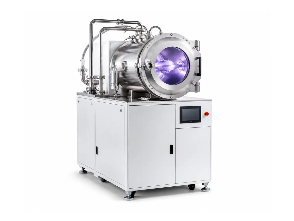 Representación de un sistema industrial de plasma de baja presión