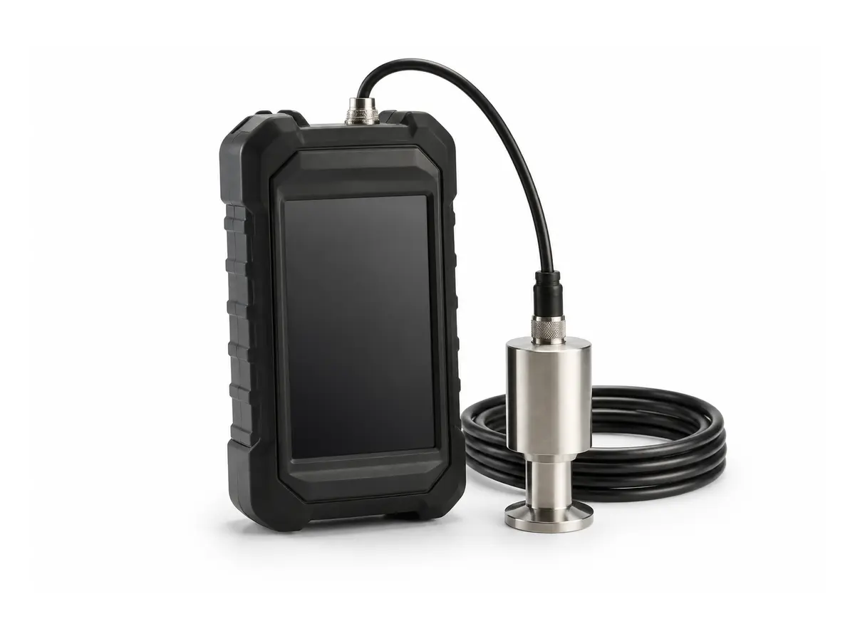Representation of a portable vacuum gauge with sensor