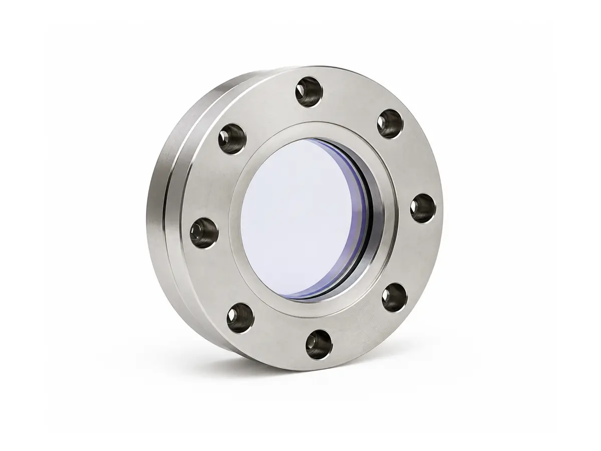 Representation of a flanged optical vacuum viewport