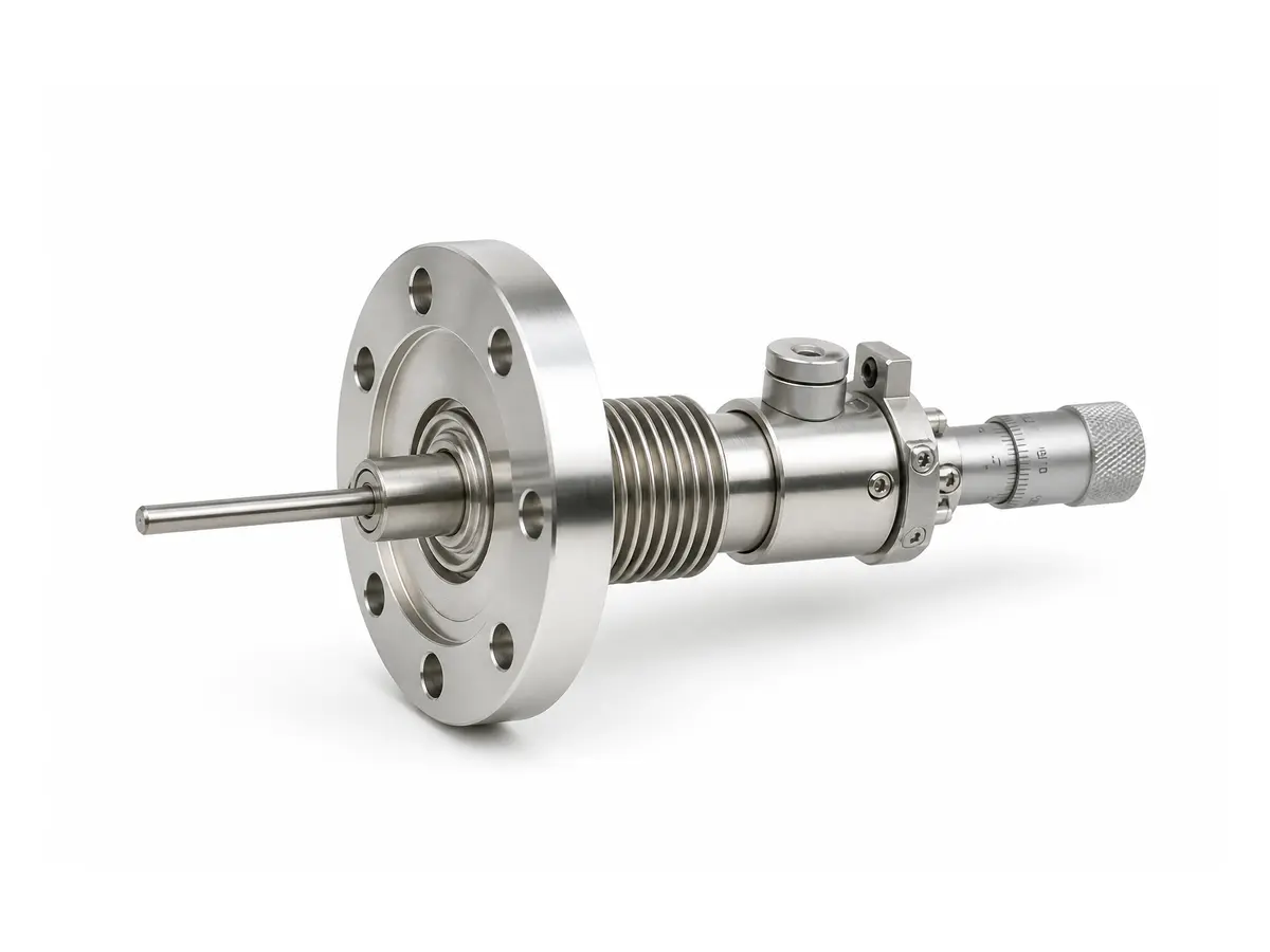Representation of a bellows-sealed linear vacuum drive